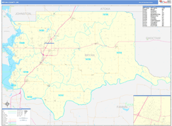 Bryan County, OK Digital Map Basic Style