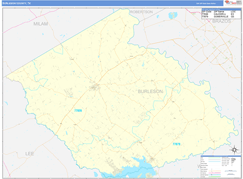 Burleson County, TX Digital Map Basic Style
