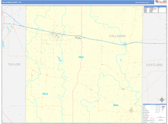 Callahan County, TX Digital Map Basic Style