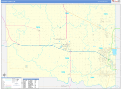 Canadian County, OK Digital Map Basic Style