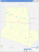 Carroll County, MS Digital Map Basic Style