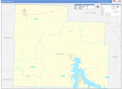 Cedar County, MO Digital Map Basic Style