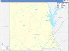 Chambers County, AL Digital Map Basic Style