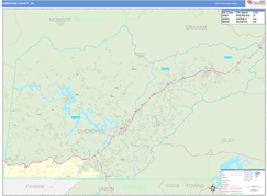 Cherokee County, NC Digital Map Basic Style