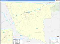 Cherokee County, SC Digital Map Basic Style