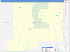 Chickasaw County, MS Digital Map Basic Style