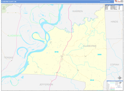 Claiborne County, MS Digital Map Basic Style