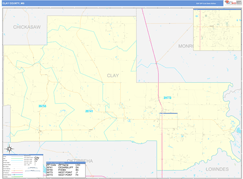 Clay County, MS Digital Map Basic Style