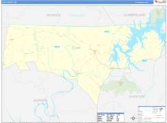 Clay County, TN Digital Map Basic Style