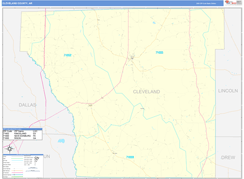 Cleveland County, AR Digital Map Basic Style