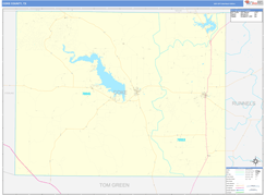 Coke County, TX Digital Map Basic Style