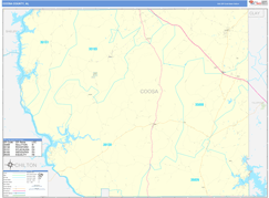 Coosa County, AL Digital Map Basic Style