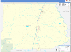 Copiah County, MS Digital Map Basic Style