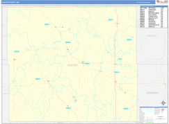 Custer County, NE Digital Map Basic Style