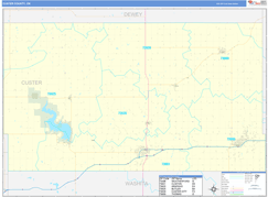 Custer County, OK Digital Map Basic Style