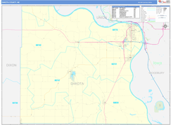 Dakota County, NE Digital Map Basic Style