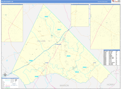 Dillon County, SC Digital Map Basic Style