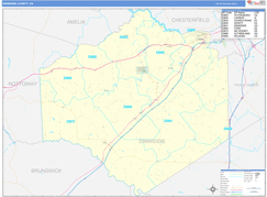 Dinwiddie County, VA Digital Map Basic Style
