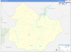 Elliott County, KY Digital Map Basic Style