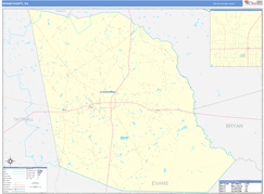 Evans County, GA Digital Map Basic Style