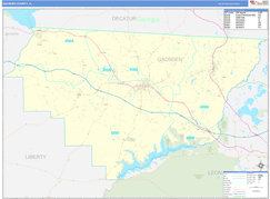 Gadsden County, FL Digital Map Basic Style