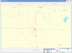 Gaines County, TX Digital Map Basic Style