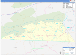 Grayson County, VA Digital Map Basic Style