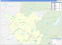 Greenbrier County, WV Digital Map Basic Style