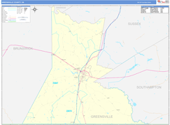 Greensville County, VA Digital Map Basic Style