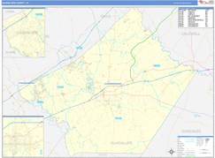 Guadalupe County, TX Digital Map Basic Style