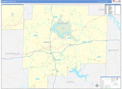 Guernsey County, OH Digital Map Basic Style