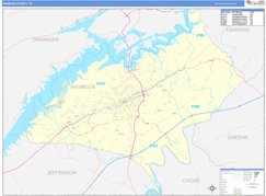 Hamblen County, TN Digital Map Basic Style