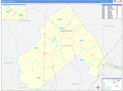 Hampton County, SC Digital Map Basic Style