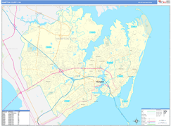 Hampton County, VA Digital Map Basic Style