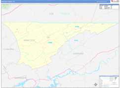 Hancock County, TN Digital Map Basic Style
