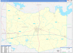 Harrison County, TX Digital Map Basic Style
