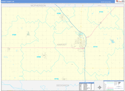 Harvey County, KS Digital Map Basic Style