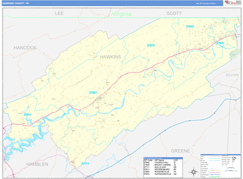 Hawkins County, TN Digital Map Basic Style