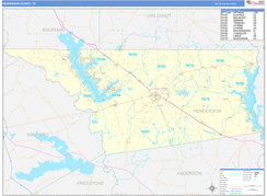 Henderson County, TX Digital Map Basic Style