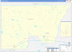 Holmes County, FL Digital Map Basic Style