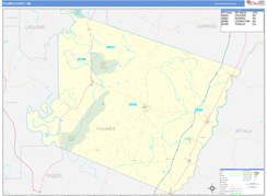Holmes County, MS Digital Map Basic Style