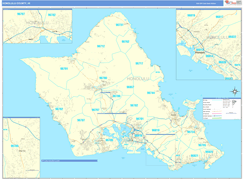 Honolulu County, HI Digital Map Basic Style