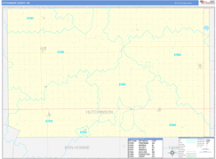 Hutchinson County, SD Digital Map Basic Style