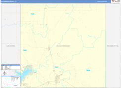 Hutchinson County, TX Digital Map Basic Style