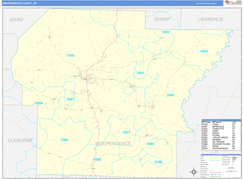 Independence County, AR Digital Map Basic Style