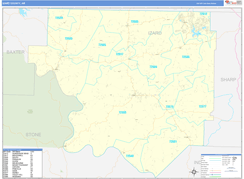 Izard County, AR Digital Map Basic Style