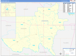 Jackson County, OK Digital Map Basic Style