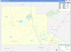 Jefferson County, ID Digital Map Basic Style