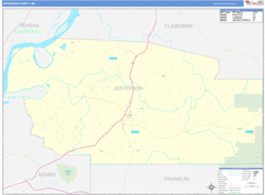 Jefferson County, MS Digital Map Basic Style