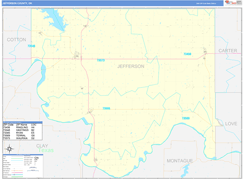 Jefferson County, OK Digital Map Basic Style